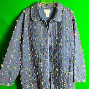 Vintage Quilt Jacket with Fringe Detail!!